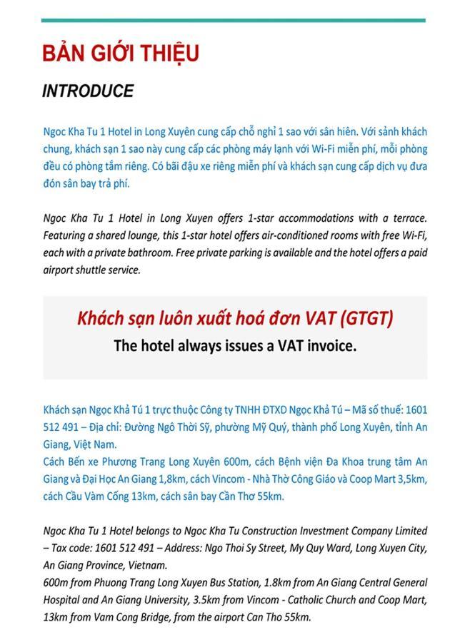 Ngoc Kha Tu 1 Hotel ลองซเวียน ภายนอก รูปภาพ